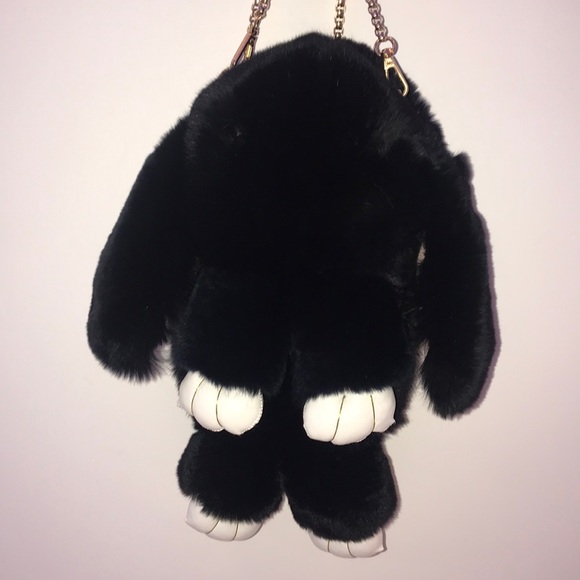 Black rabbit bag crossbody or backpack